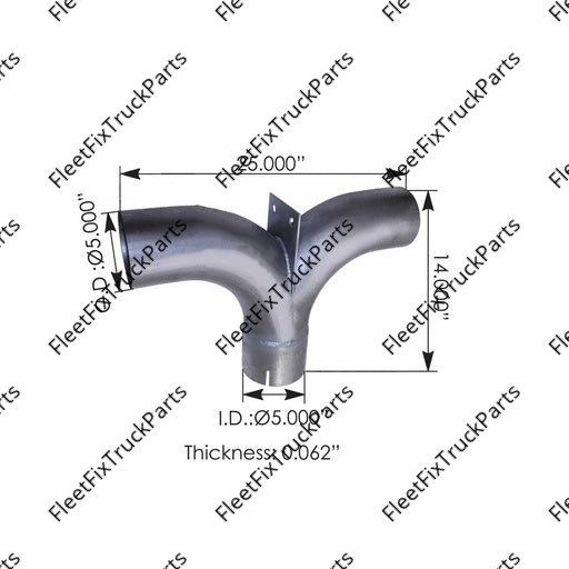 New Aftermarket Exhaust Splitter Tee 5in 562.U45STA 50TA