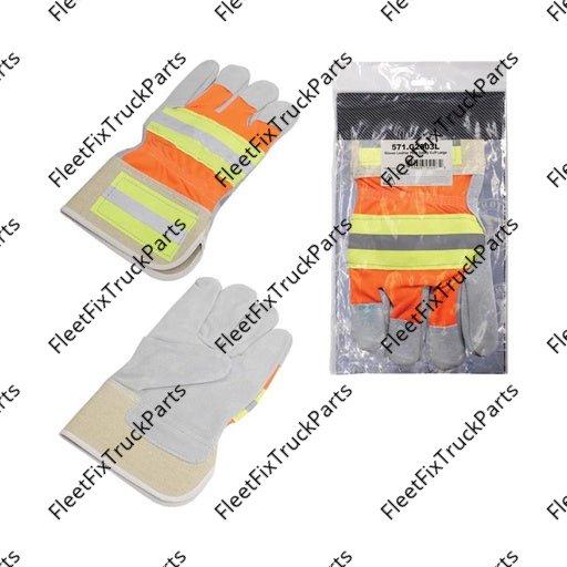 New Aftermarket Gloves Leather Palm Reflective Large 571.G2003L