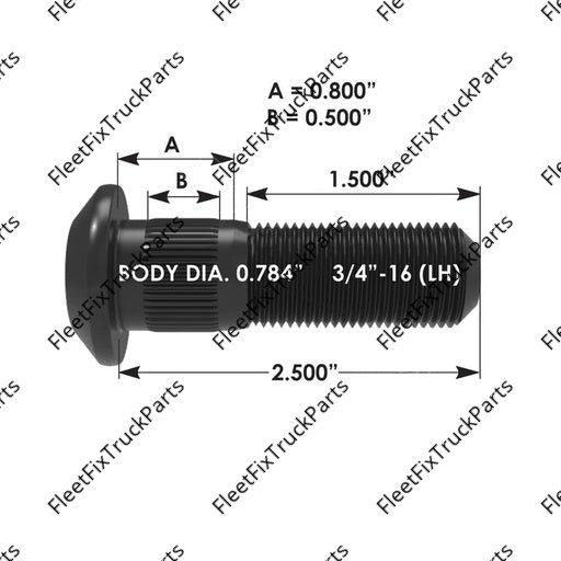 New Aftermarket Wheel Stud 201.6038L E10202L R0010202L W1091L 15514381 W653 13-1131L E-10202-L