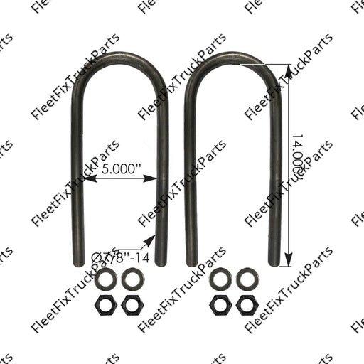 New Aftermarket U Bolt Kit 7/8in X 5in X 14in AUBK5165-14 R30U516514