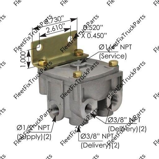 New Aftermarket R12 Relay Valve 4 PSI Crack Pressure, 170.065303 EBN065303N R955065303N