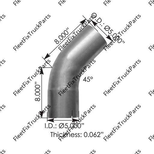 New Aftermarket Exhaust Elbow 5in 45 Deg ID-OD ALZ 562.U4545E7A 13500AZ