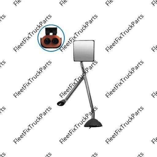 New Aftermarket Hood Mirror Assembly HTD LH Chrome IHC 563.55047C