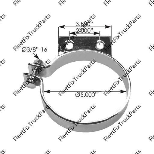 New Aftermarket Stack Mtg Bracket 5in Chrome Peterbilt 562.U7551BKC MB5PBS 45PB500CP SB500